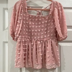 White Birch baby doll blouse.